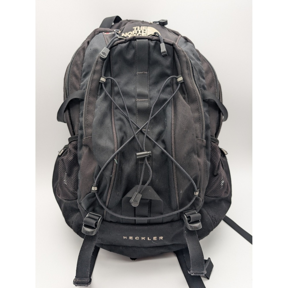 The North Face Heckler Backpack Black Outdoor Hiking Daypack Bag READ!